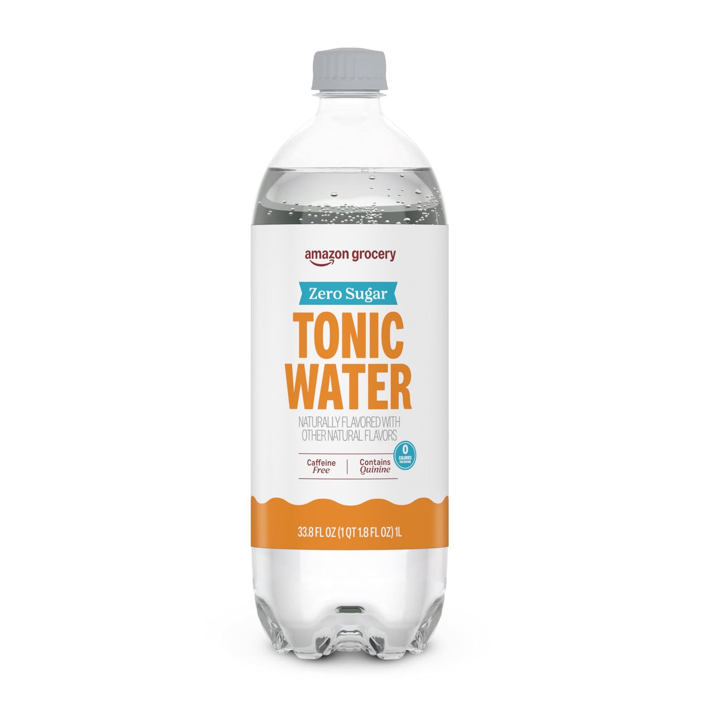 Amazon Grocery Zero Sugar Tonic Water, 33.8 Fl Oz, Clear, Pack of 1