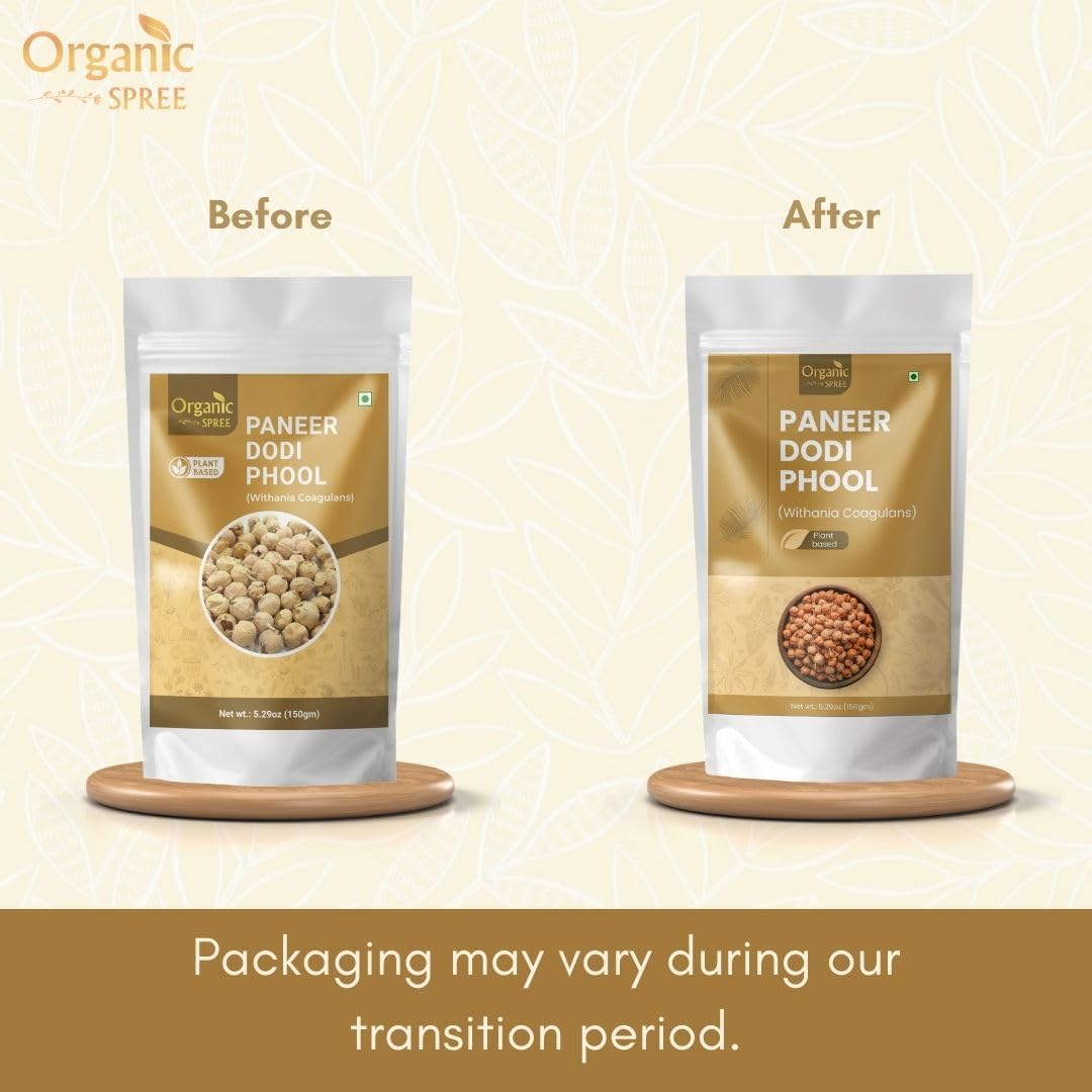 Organic Spree Paneer Dodi Phool 150Gm (5.3Oz) Withania Coagulans - Pure And Natural Indian Rennet