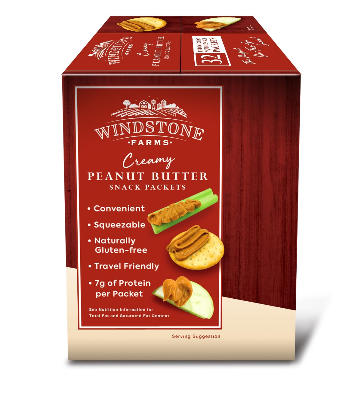 Windstone Farms creamy Peanut Butter 32ct 1.15oz Snack Packet 1.15oz Snack Packets