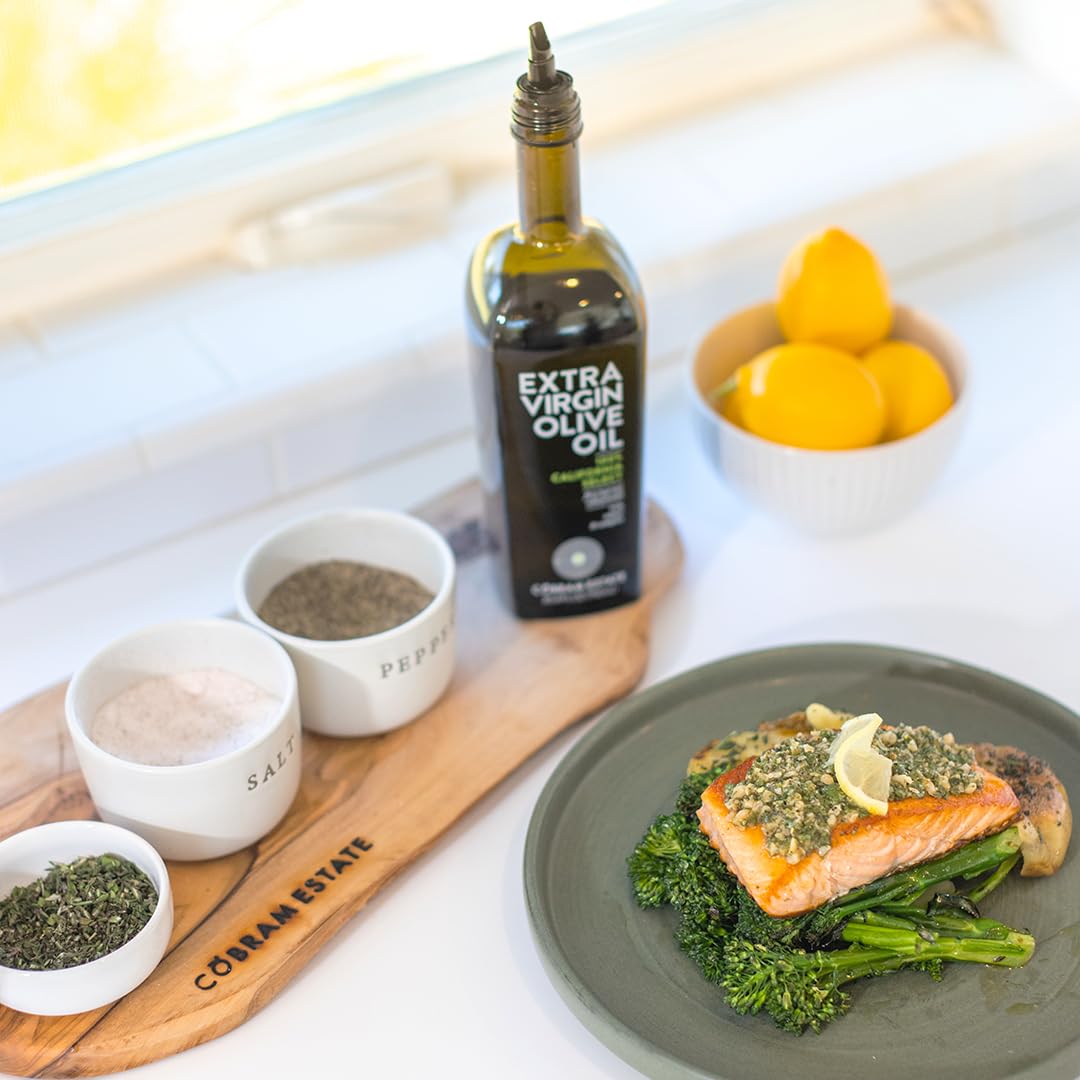 Cobram Estate Extra Virgin Olive Oil 100% California Select, First Cold Pressed, Non-GMO 750mL, Keto Friendly High in Antioxidan