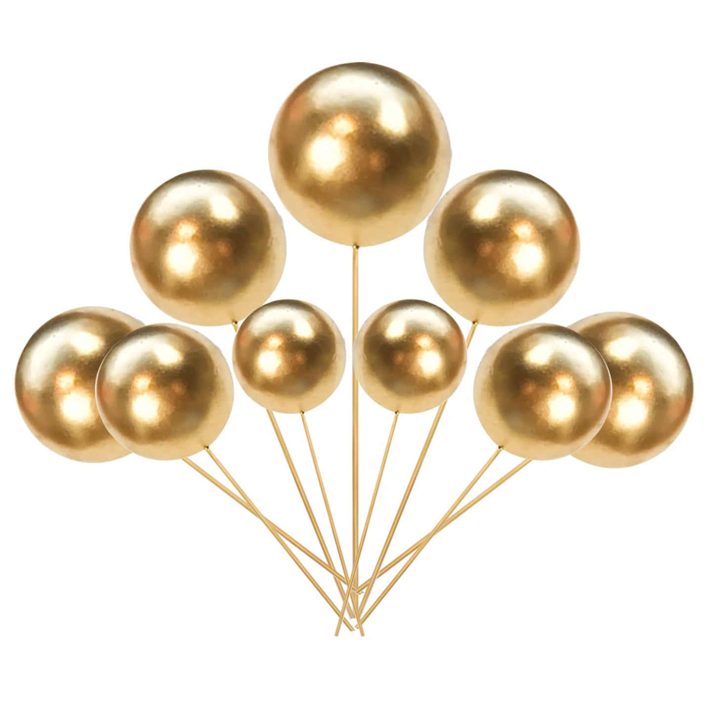 Rssta i Mini Balloon Cake Topper, 30 Pack Glitter Foam Balls, Gold, Ideal for Kids Birthday, Wedding, Baby Shower, Party Decorations