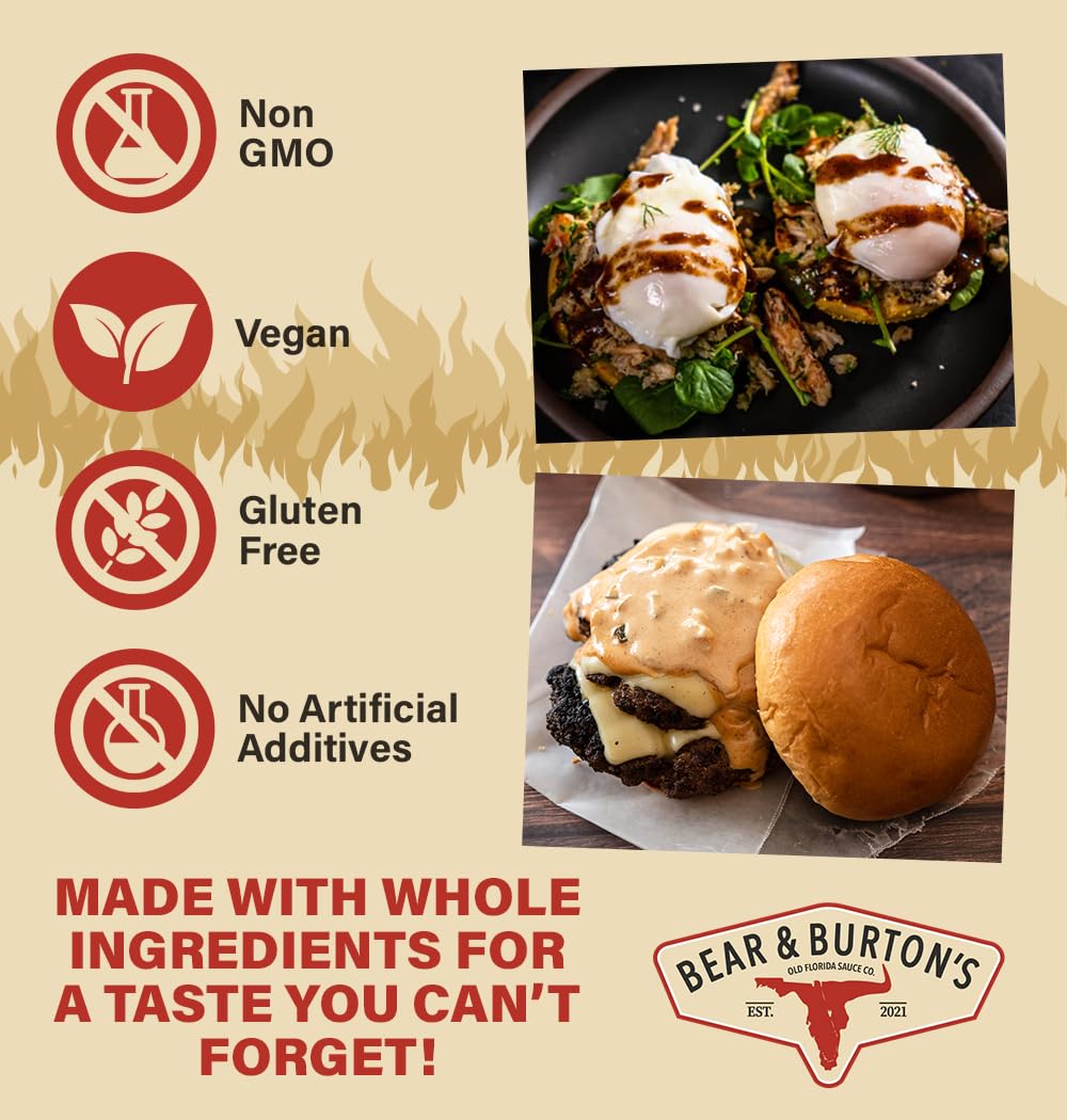 Old Florida Sauce Co. Bear & Burtons W Sauce, Fireshire - 13 Fl Oz (Pack of 2)