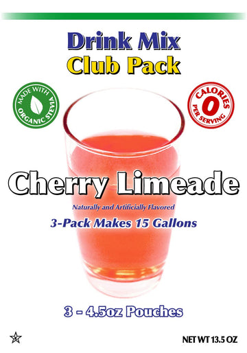 Gramzero Cherry Limeade Zero Calorie Sugar Free Drink Mix, Great For Nutrition Club Loaded Teas, Stevia Sweetened