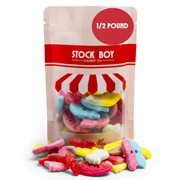 Bubs Swedish Godis Candy  1/2 Pound Mix  Sweet and Sour  Swedish  Vegan  Stock Boy Candy Co.  Imported Fresh from Sweden