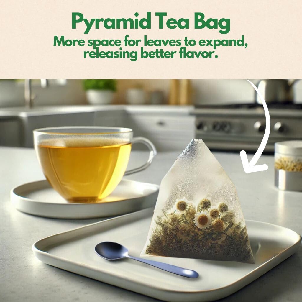 Tozzy Organic Chamomile Tea - 100 Count  Plant-Based Pyramid Tea Bags