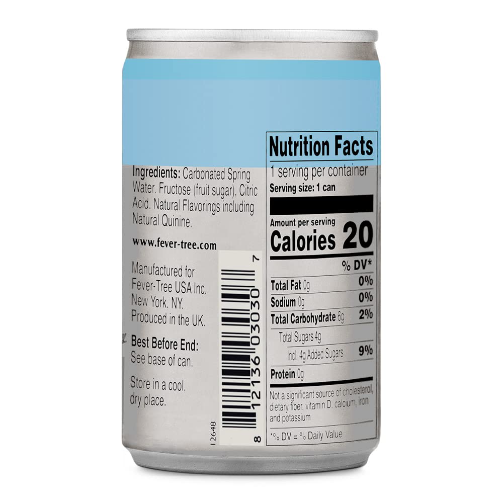 Fever-Tree Refreshingly Light Tonic Water - Premium Quality Mixer - 5.07 Fl Oz Cans - Pack of 24