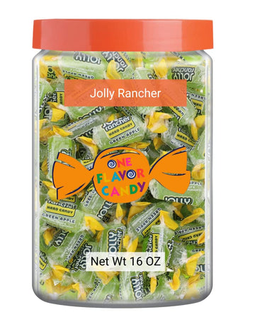 Jolly Rancher World'S Best Flavored Fruit Hard Candy Bulk Candies In Jar 16Oz Tasty Yummy Perfectly Delicious Time (Green Apple,
