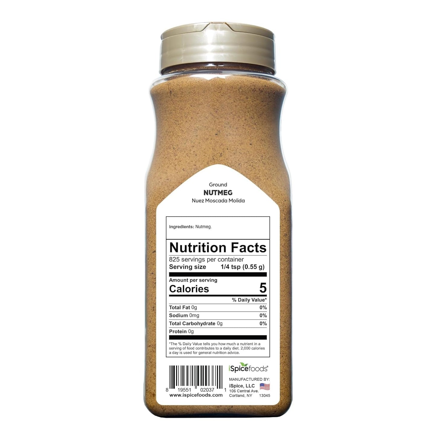 Ispice Premium Nutmeg, Ground Nutmeg Is Gluten Free And Non-Gmo, 100% Natural, Ground Is Used In Coffee, Tea, Hot Chocolate, Cur