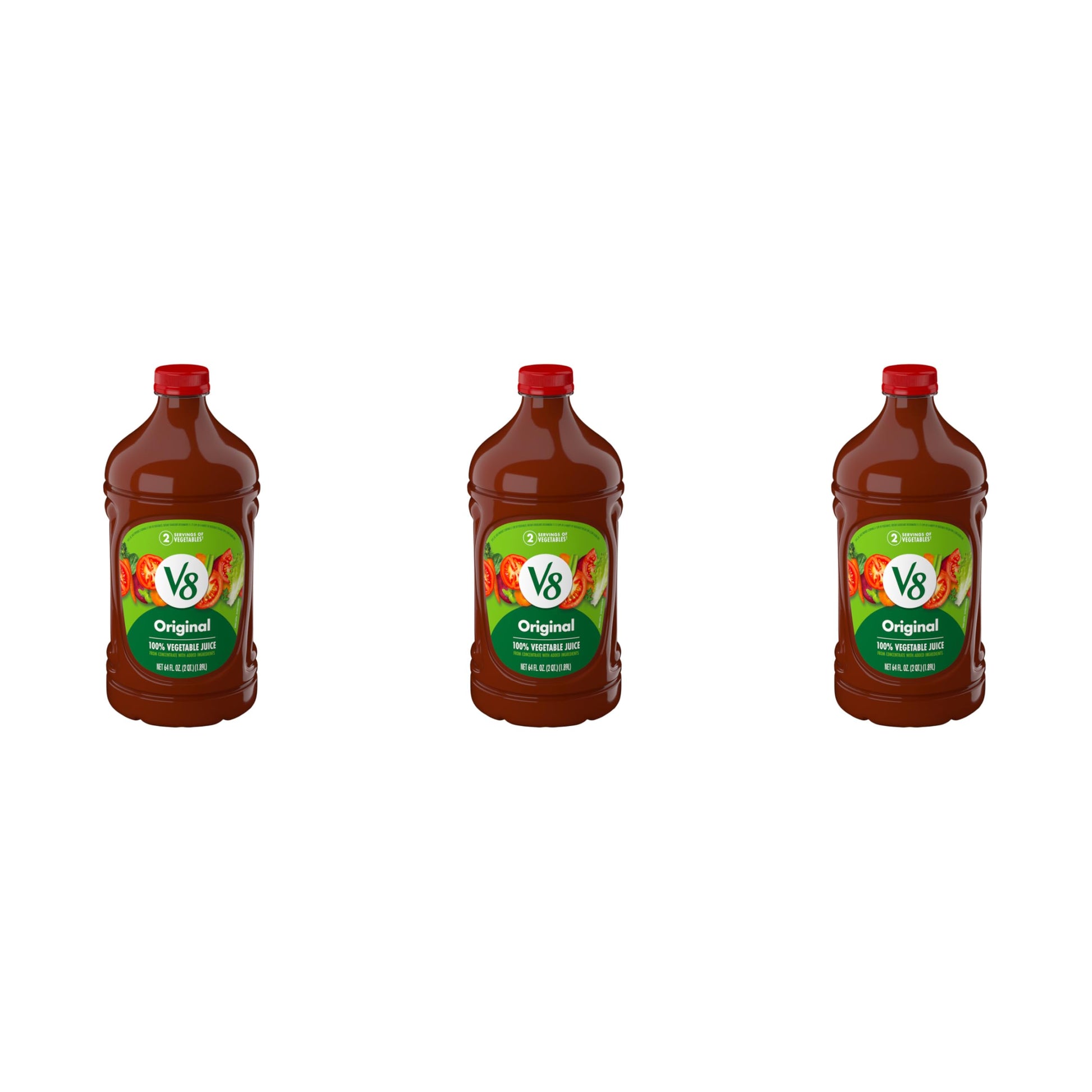 V8 Original 100% Vegetable Juice, 64 fl oz Bottle (Pack of 3)