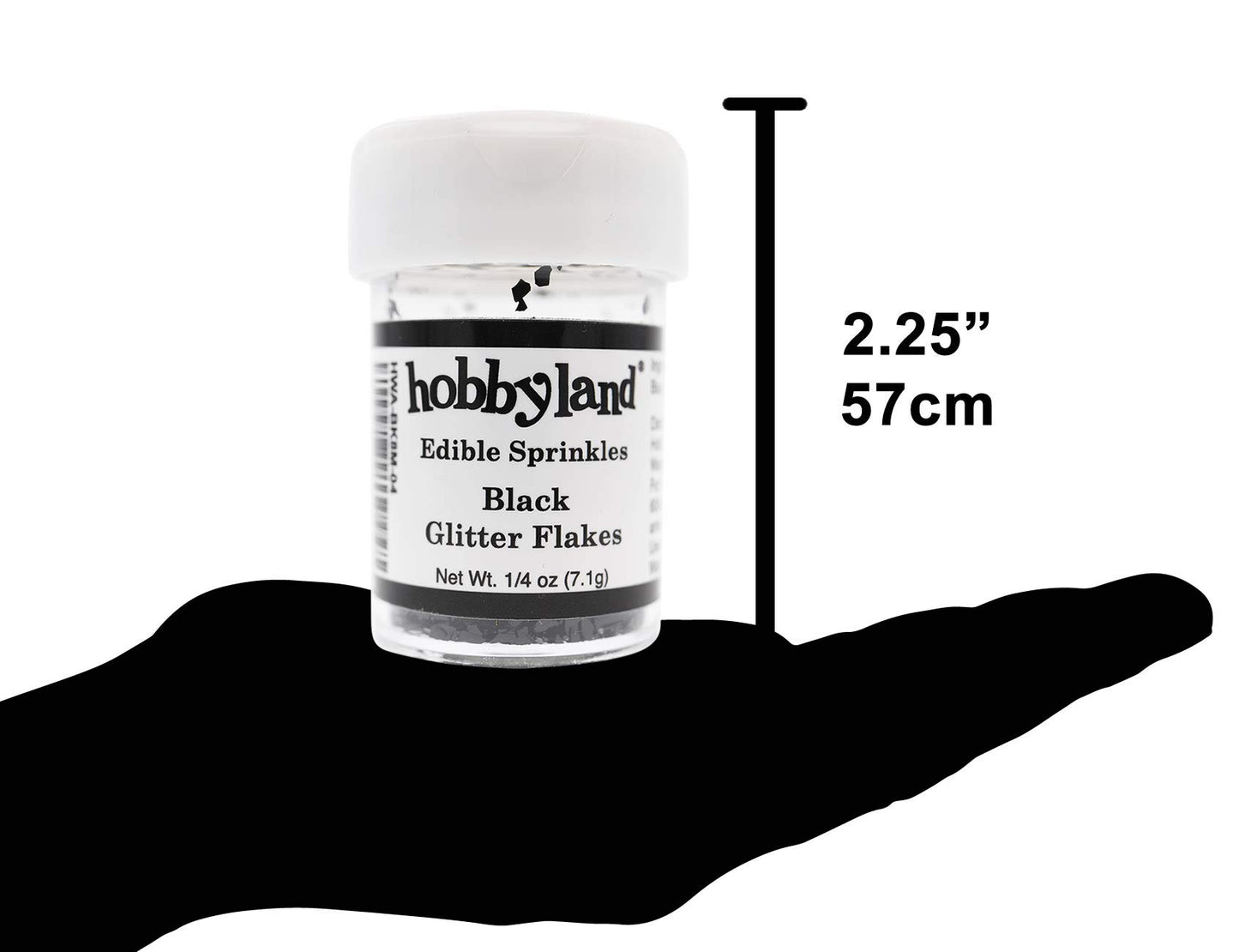 Hobbyland Edible Glittery Flakes (Black Glitter Flakes, 1/4 oz)
