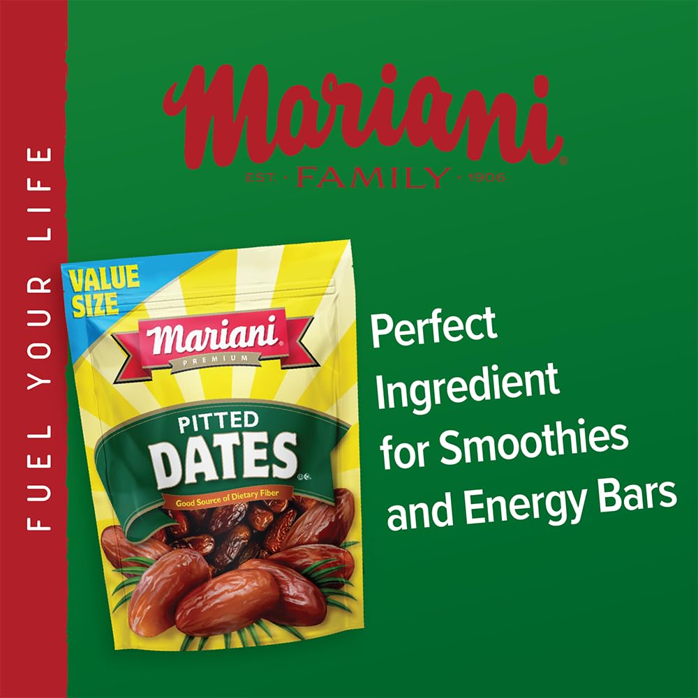 Mariani Pitted Dates, 32 Oz - Resealable Bag, High Fiber, No Sugar Added