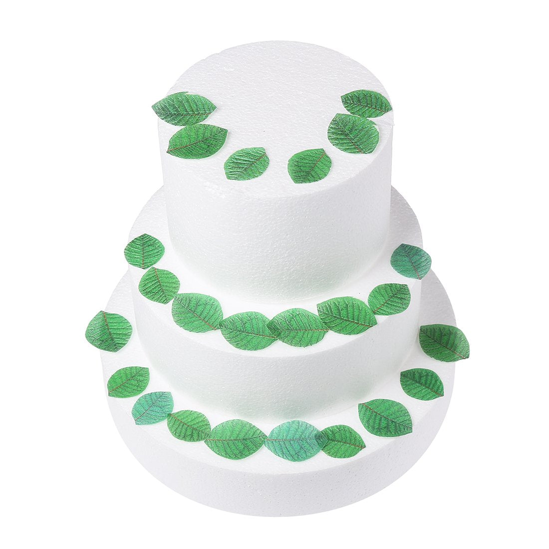 GEORLD 24Pcs Edible Cake & Cupcake Toppers Green Leaves Decoration 
