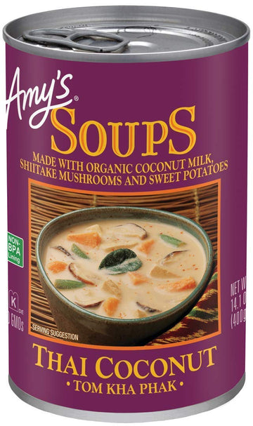 Amy's Soup, Vegan, Gluten Free, Thai Coconut, Made with Organic Coconut Milk and Sweet Potatoes, 14.1 Ounce (Pack of 6)