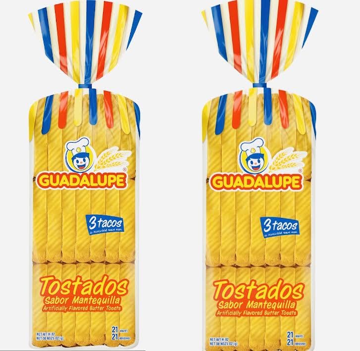 Guadalupe Tostados Sabor Mantequilla, Flavored Butter Toasts (Total 42 Tostados) - Pack of 2