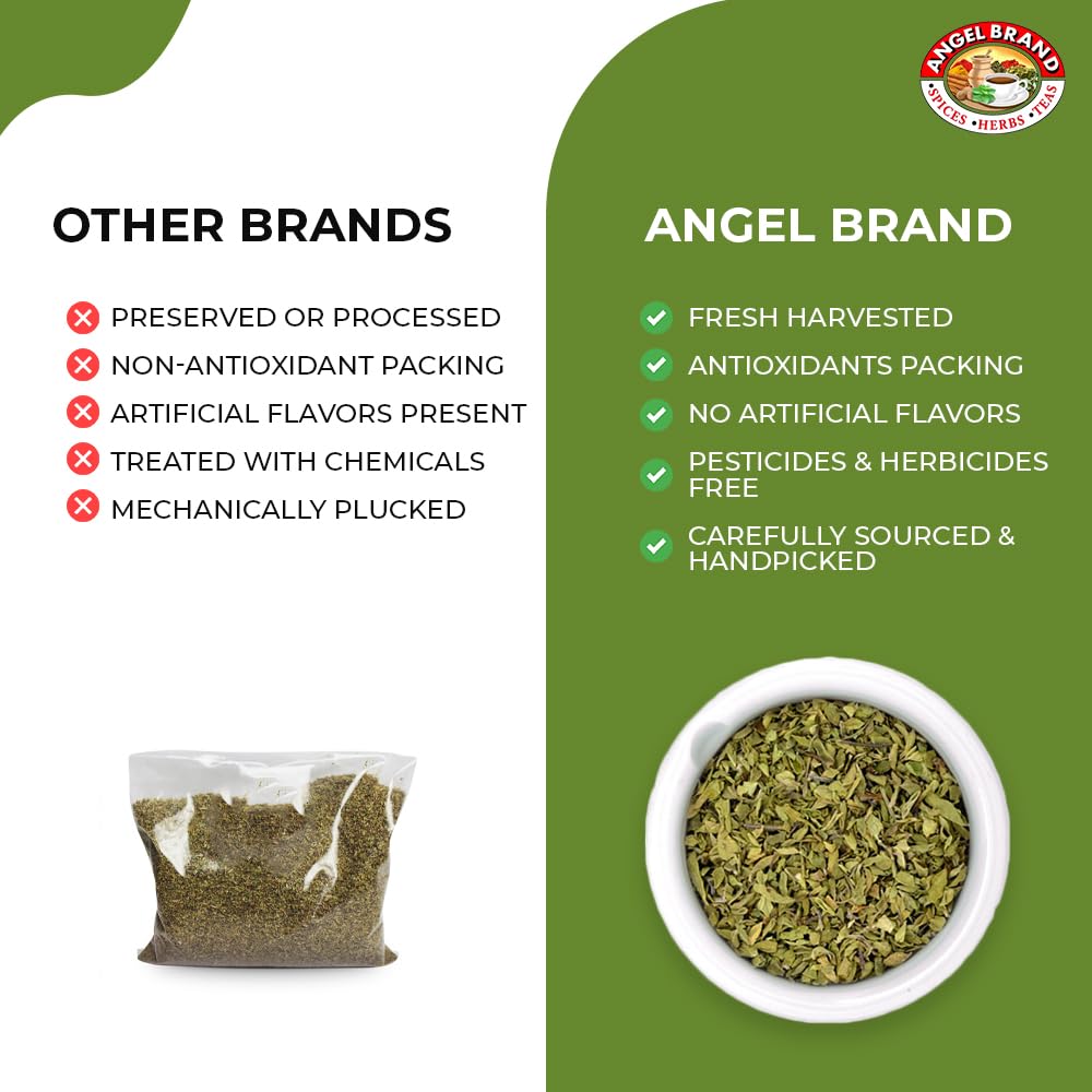 Angel Brand Dried Oregano Leaves 4.5 Oz Bottle - Premium Oregano Spice For Cooking, Seasoning, And Flavoring - Perfect For Itali