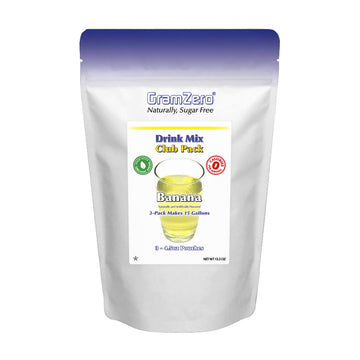 Gramzero All Natural Banana Zero Calorie Sugar Free Drink Mix, Great For Nutrition Club Loaded Tea, Stevia Sweetened