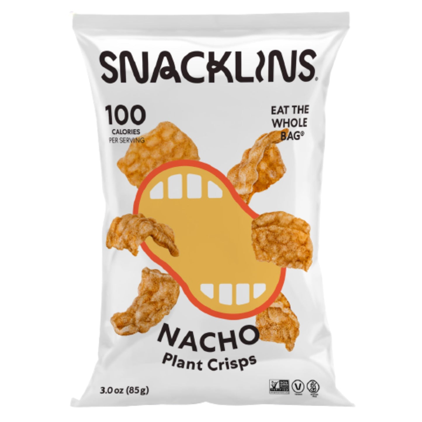 Snacklins Plant Based Crisps - Nacho - Vegan Healthy Snacks - Gluten Free, Grain Free, Plant Based Crisps, 100% Kosher For Passo