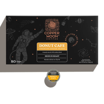 Copper Moon Single Serve Coffee Pods, Medium Roast Donut Café Blend, 80 Count, Compatible with Keurig K-Cup malt-inspired