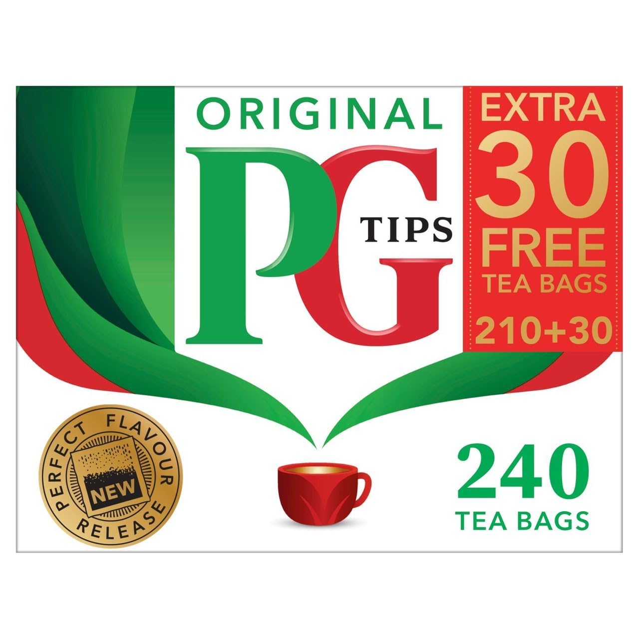 Pg Tips 240 Original Non-Pyramid Tea Bags (Pack Of 1)