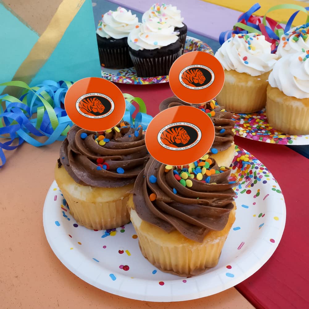 East Central University Primary Logo Cupcake Picks Toppers Decoration Set Of 6
