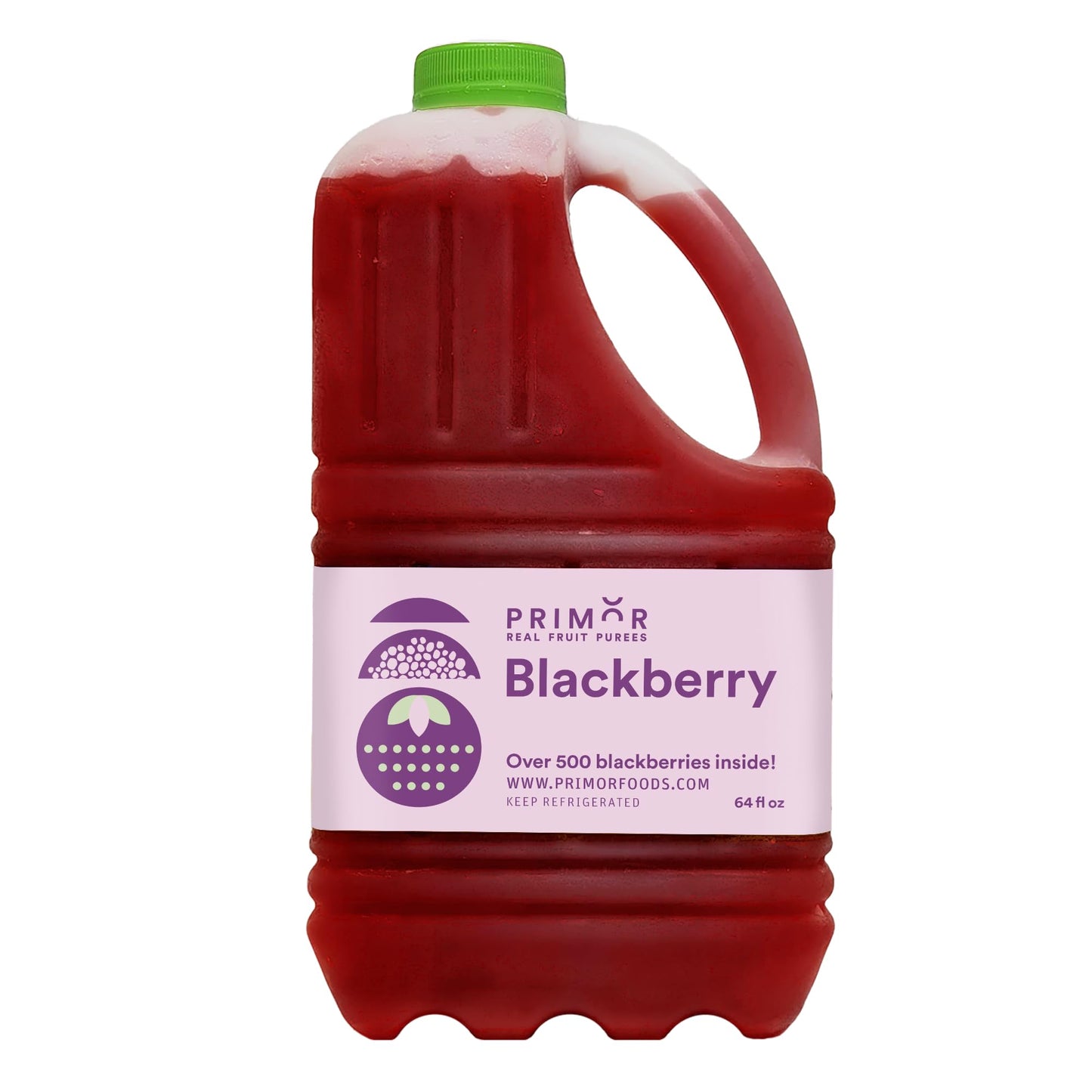 PRIMOR Fruit Puree - Blackberry, 64 Fl Oz, Made with Real Fruit, Ideal for Juices, Smoothies, Cocktails, Desserts