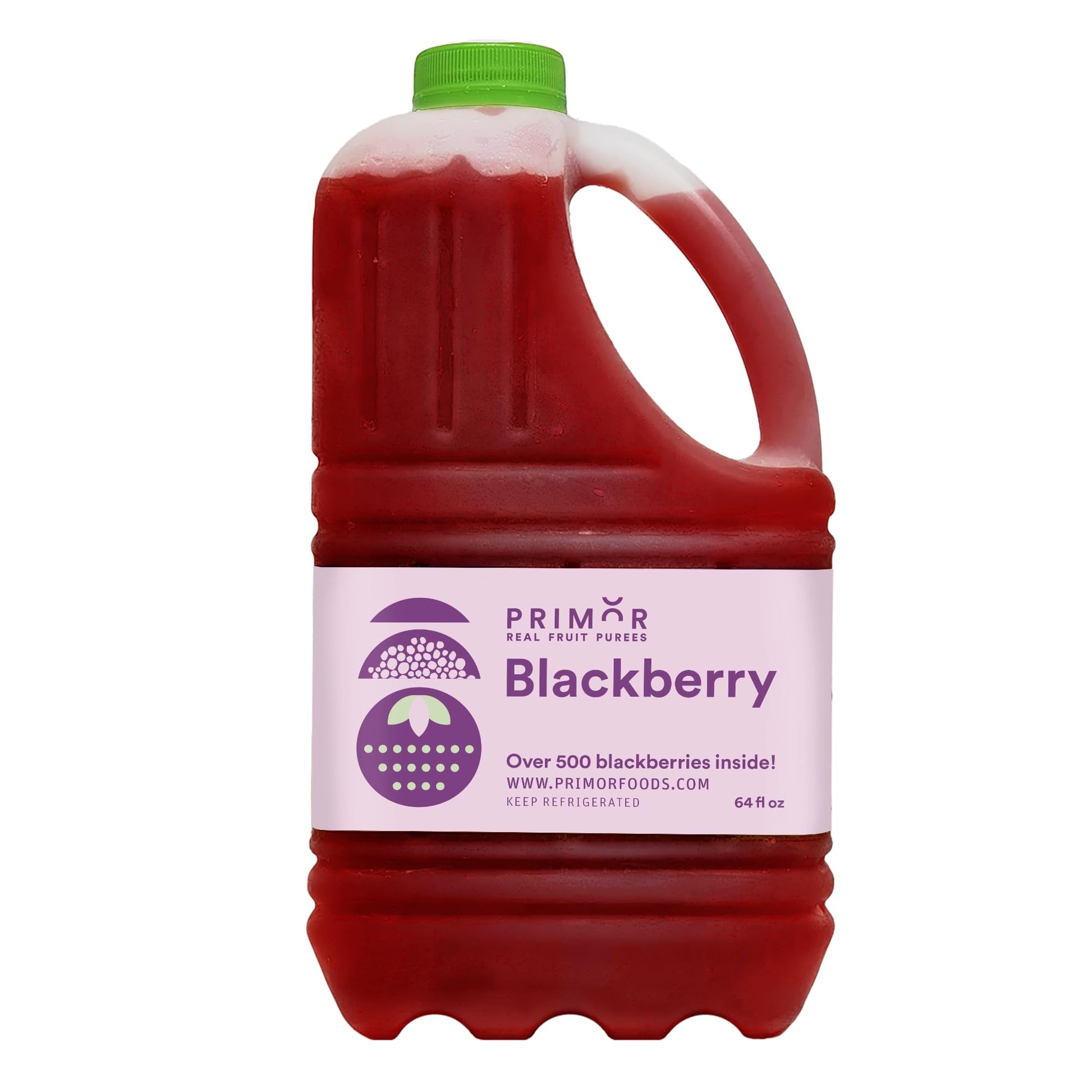 PRIMOR Fruit Puree - Blackberry, 64 Fl Oz, Made with Real Fruit, Ideal for Juices, Smoothies, Cocktails, Desserts