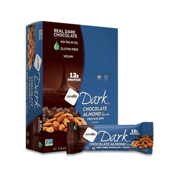 Nugo Dark Chocolate Almond With Sea Salt, 12G Vegan Protein, 200 Calorie, Gluten Free, 12 Count