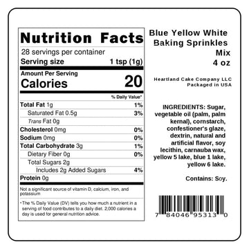 Blue Yellow White Sprinkles For Cake, Cupcake, Cookie Decorations, Ice Cream And Donut Toppings Edible Decorating Baking Supplie