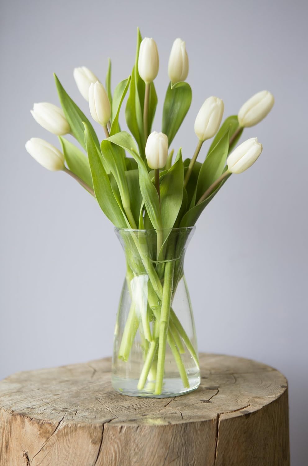 Kabloom Flowers -Valentine'S Day Collection - 20 White Tulips With Vase, Gift For Birthday, Sympathy, Anniversary, Get Well, Tha