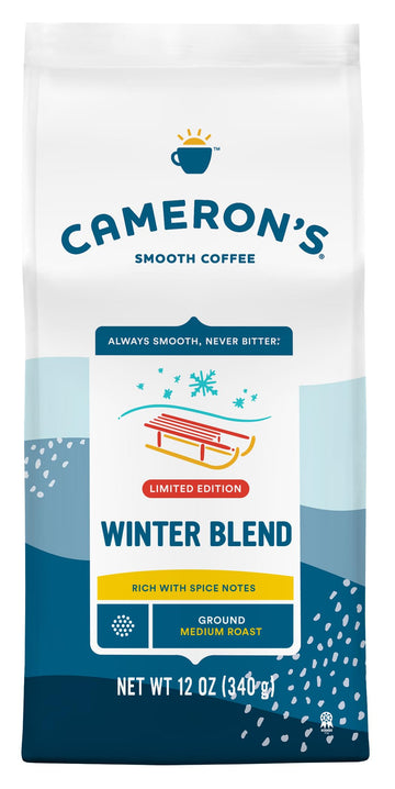 Camerons Coffee Winter Blend Ground Coffee, Holiday Roast, 12-Ounce Bag