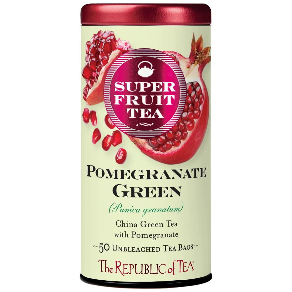 The Republic of Tea Pomegranate Green Tea, 50-Count, Pack of 1