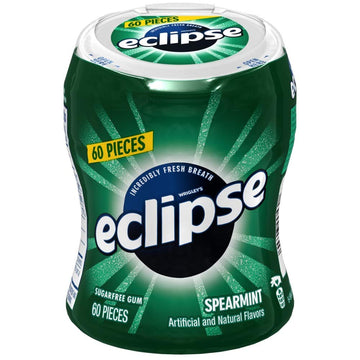 ECLIPSE Sugar-Free Gum Spearmint, Chewing Gum Sugar Free in 60 ct Pack, Bulk