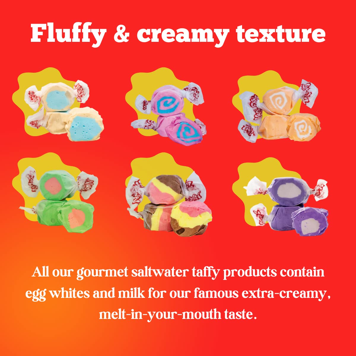 Taffy Town Candies- Pog | Gourmet Taffy| Nougat-Style Candy| Soft & Delicious| Sumer Snack Treats| Party Good Candies| 2.5Lbs