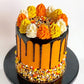 Construction Cake Decorations In Black And Orange Sprinkles - Construction Cake Topper Sprinkles For Cake Decorating, Baking - C