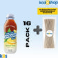 Snapple Zero Sugar Lemon Tea All Natural Iced Tea 16 Fl Oz Plastic Bottles 16 Pack + 15 Sugarcane Disposable Straws By Kool8Shop