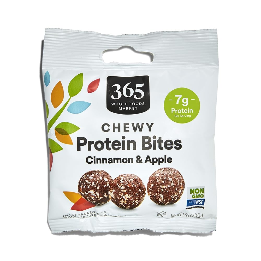 365 By Whole Foods Market, Protein Chewy Bites Cinnamon Apple, Single Serving 1.58 Ounce