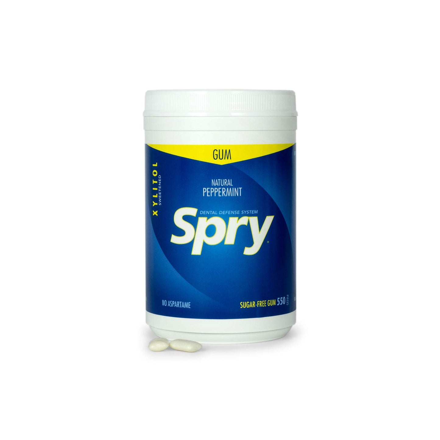 Spry Fresh Natural Xylitol Chewing Gum Dental Defense System Aspartame-Free Sugar Free Gum (Peppermint, 550 Count - Pack Of 1)