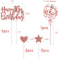 Iealods 16Th Happy Birthday Cake Topper, Rose Gold Glitter 16Th Birthday Cake Topper With Balloon Cake Topper For Girl Birthday