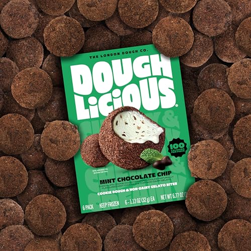 DOUGHLICIOUS Mint Chocolate Chip Cookie Dough & Gelato Bites, 6.77 OZ