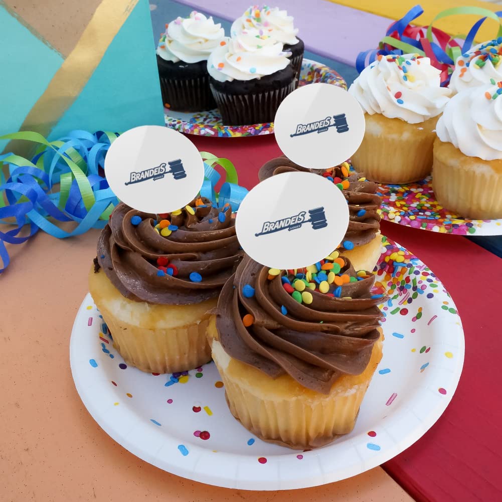 Brandeis University Secondary Logo Cupcake Picks Toppers Decoration Set Of 6