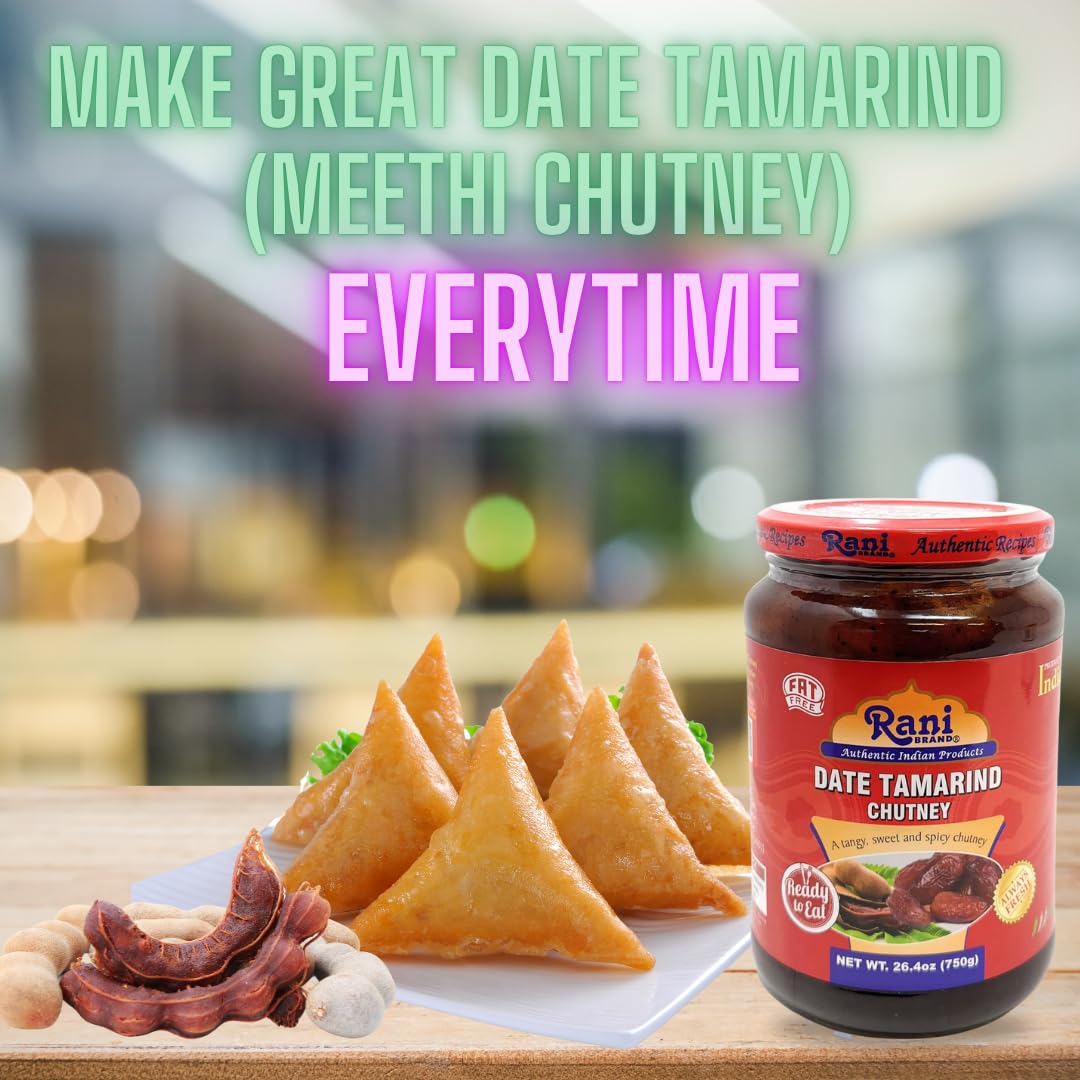 Rani Dates & Tamarind (Imli) Chutney 26.5oz (750g) Glass Jar, Ready to eat, Vegan ~ Gluten Free | NON-GMO | No Colors | Indian O