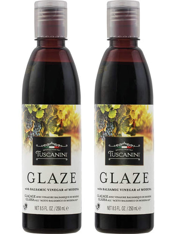 Tuscanini, Balsamic Glaze Made With Kosher Balsamic Vinegar Of Modena Italy, (2 Pack) 8.5Oz Bottle, Balsamic Reduction