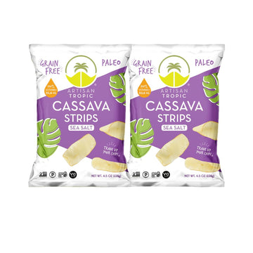 ARTISAN TROPIC Cassava Strips - Vegan, Paleo, Gluten Free Chips - Non-GMO Healthy Snack Potato Chip Alternative for Lunches, Dip