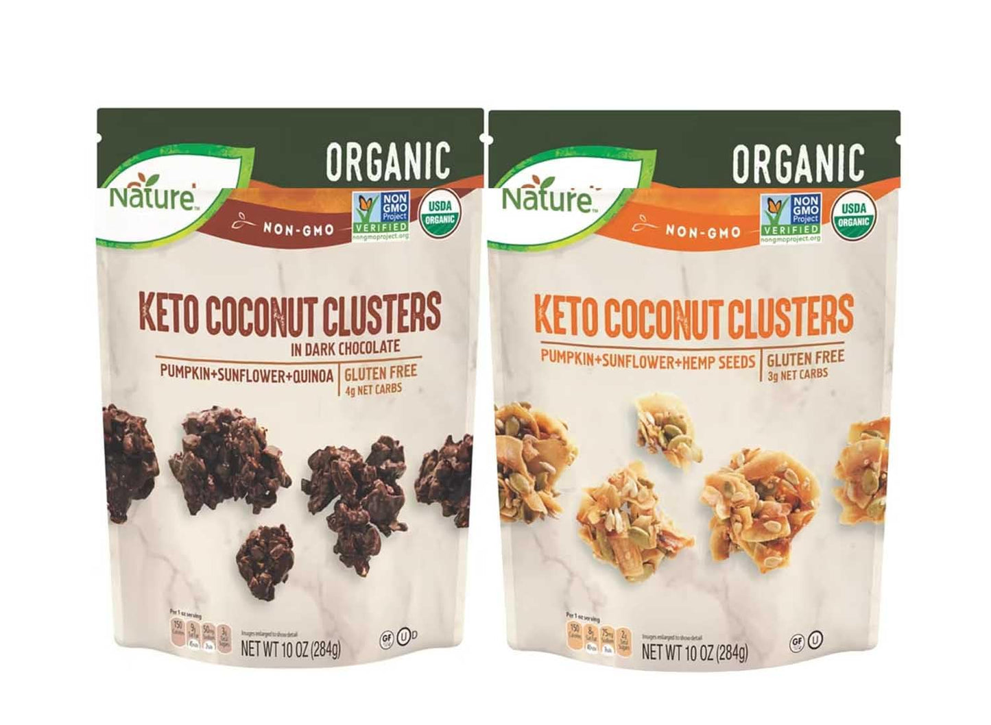 Generic Simply Nature Coconut Clusters - Gluten Free, Low Carb Snack - 10 oz Bags - Pumpkin, Sunflower, Quinoa
