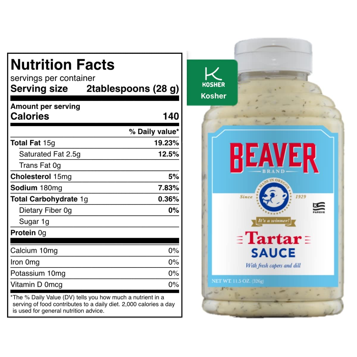 Beaver Brand Tartar Sauce, 11.5 Oz (Pack Of 6)