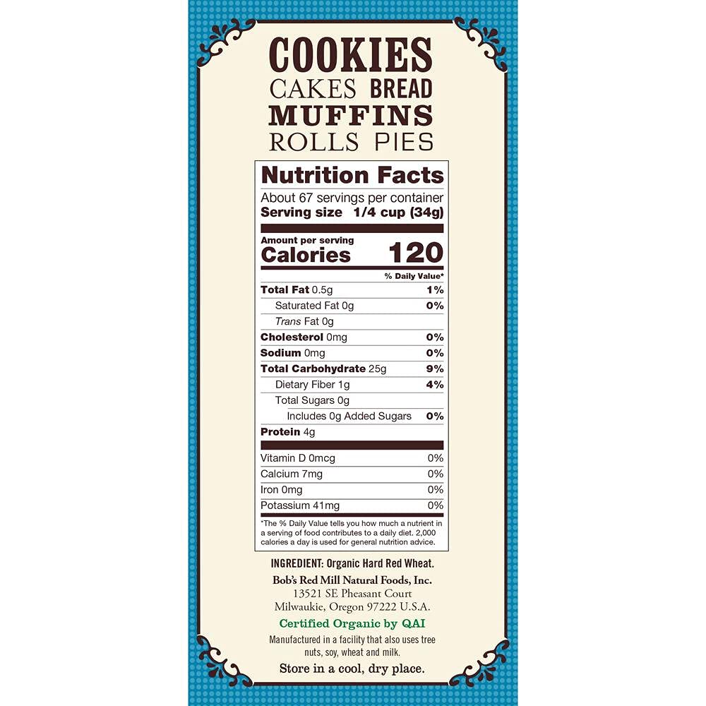 Bob's Red Mill Organic Unbleached White All-Purpose Flour, 5 lb (Pack of 4)