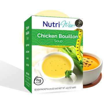 NutriWise High Protein Soup | Chicken Bouillon | 15g Protein, Low Calorie, Low Carb, Low Fat, Low Sugar | Gluten Free Diet for H