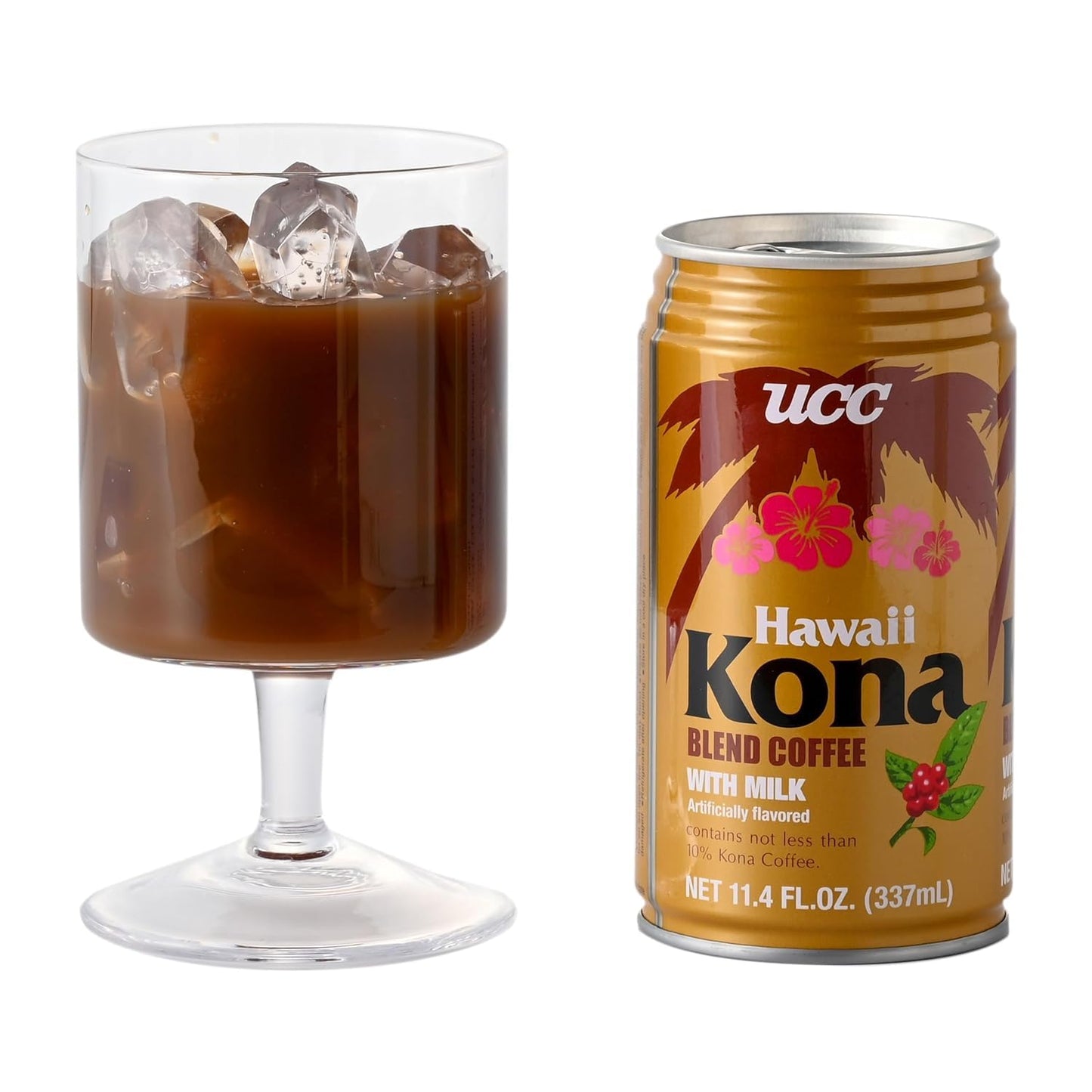 UCC Kona Coffee Blend with Milk, Ready to Drink, 11.3 oz (Pack of 6)