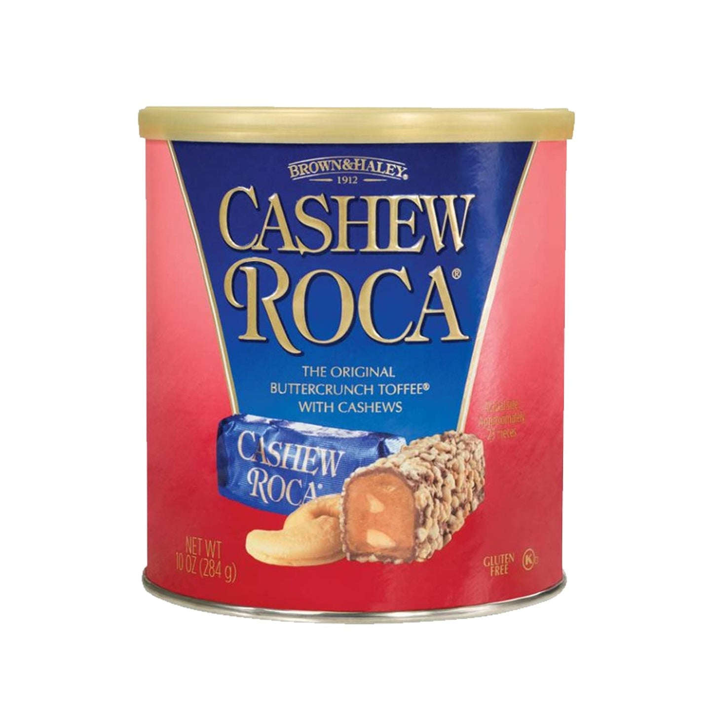 Almond Roca Pack of 4 Canisters - 10oz Individually Wrapped Chocolate Candy Cashew - The Original Buttercrunch Toffee with Cashe