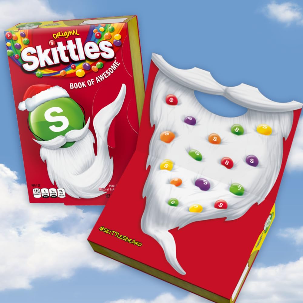 SKITTLES Original Book of Awesome Chewy Christmas Candy Gift Box, 6.51oz Box (Pack of 12)